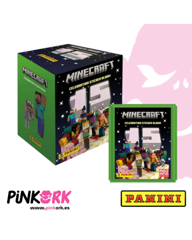Caja 36 Sobres Minecraft Sticker Collection 15th Anniversary Panini