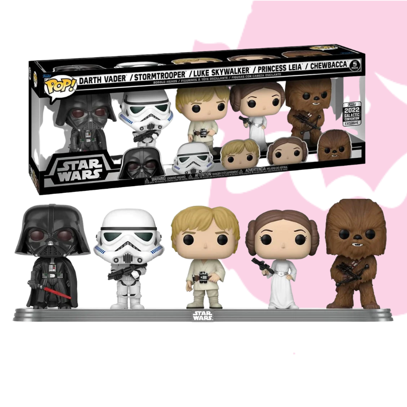 Funko POP! Star Wars - Pack Darth Vader, Stormtrooper, Luke, Princess Leia & Chewbacca 5-Pack (Celebration 2022)